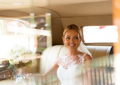 Natural photograph of bride arriving at Wortley Hall Wedding Venue South Yorkshire