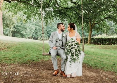 Wedding Photographs of bride and groom outside at Rossington Hall Doncaster South Yorkshire