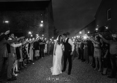 departing kiss sparkler shot at Unique Occasions Doncaster Wedding Photography